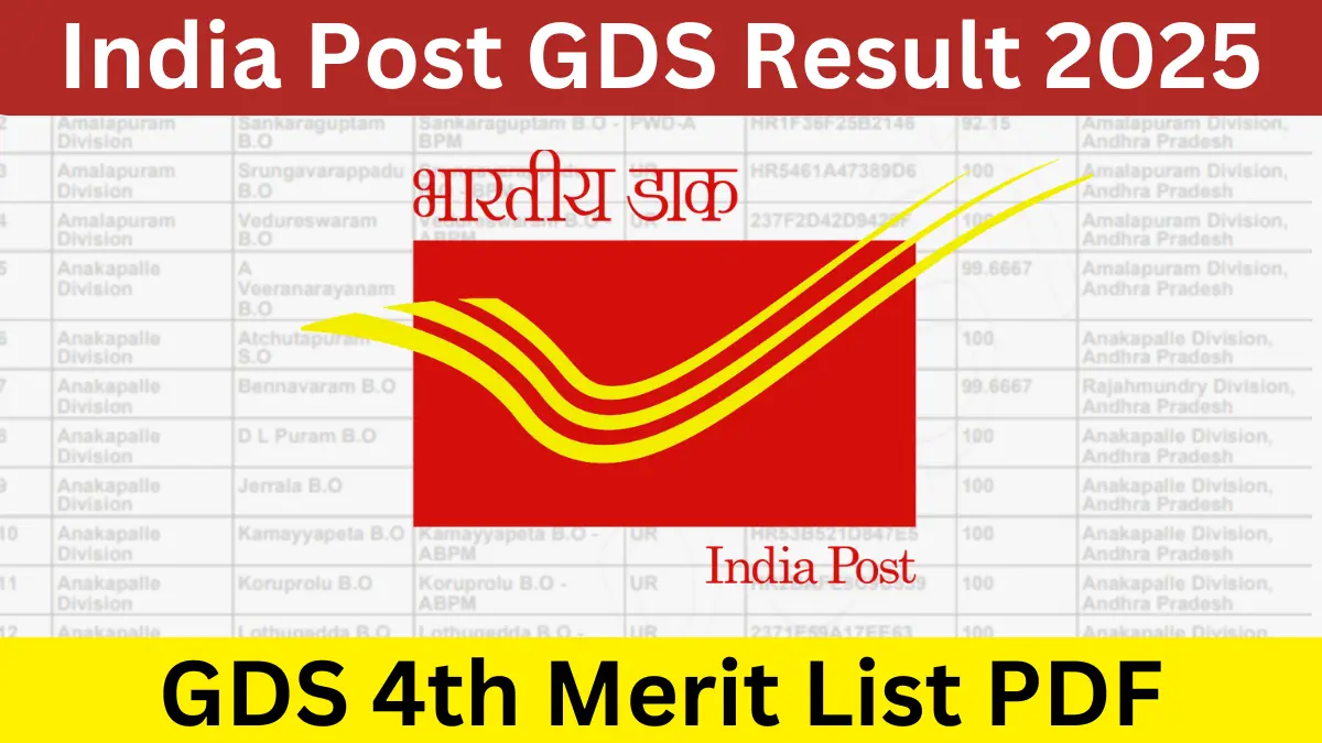 India Post GDS 4th Merit List 2025